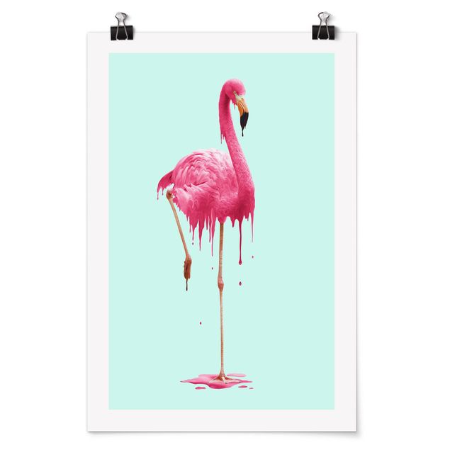 Billeder kunsttryk Melting Flamingo
