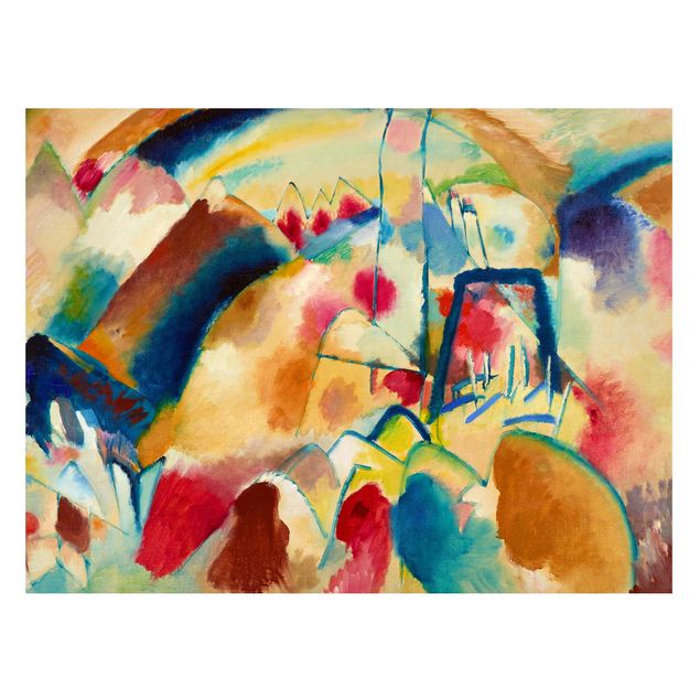 køkken dekorationer Wassily Kandinsky - Landscape With Church (Landscape With Red Spotsi)