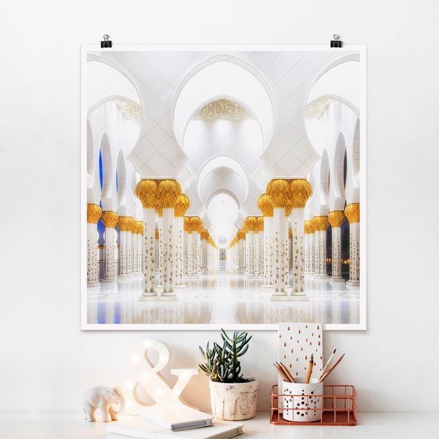Plakater arkitektur og skyline Mosque In Gold