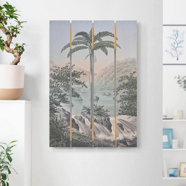 køkken dekorationer Vintage Illustration - Landscape With Palm Tree