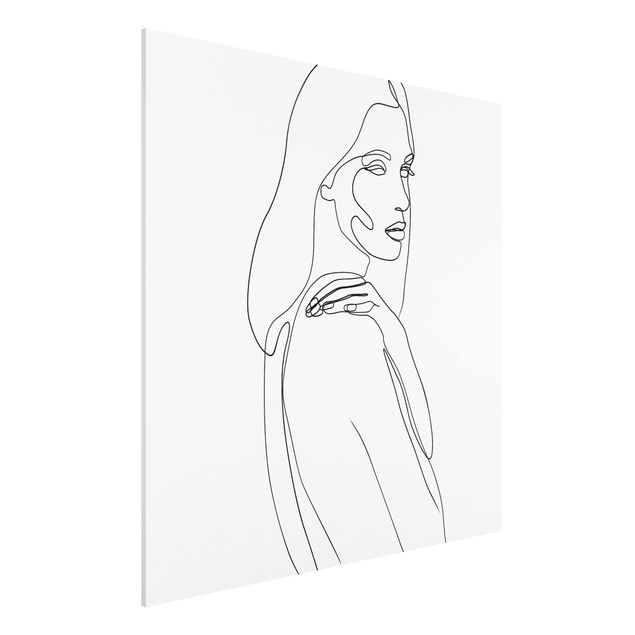 Kunst stilarter Line Art Woman's Shoulder Black And White