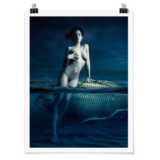 Plakater dyr Nude With Fish