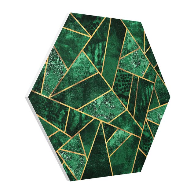 Billeder abstrakt Dark Emerald With Gold