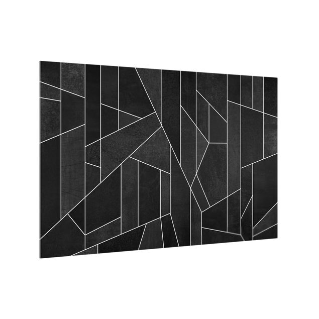 Stænkplader glas Black And White Geometric Watercolor