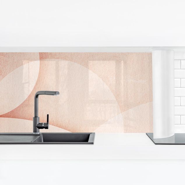 Stænkplade køkken Abstract Graphics In Peach-Colour