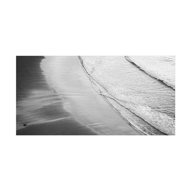 Sort hvid tæppe Soft Waves On The Beach Black And White