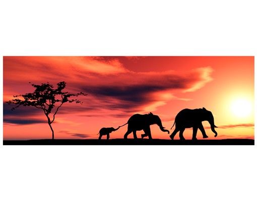 Vinduesklistermærker dyr Savannah Elephant Family