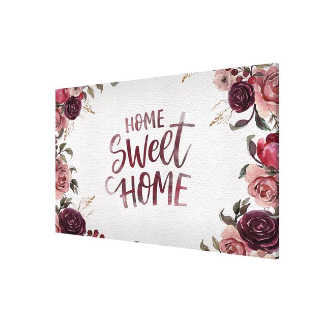 Magnettavler ordsprog Home Sweet Home Watercolour On Paper