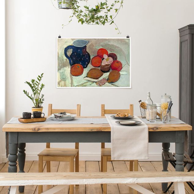 køkken dekorationer Paula Modersohn-Becker - Still Life with blue Star Pitcher