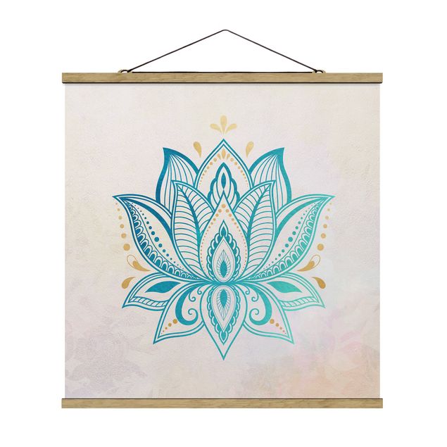 Billeder spirituelt Lotus Illustration Mandala Gold Blue