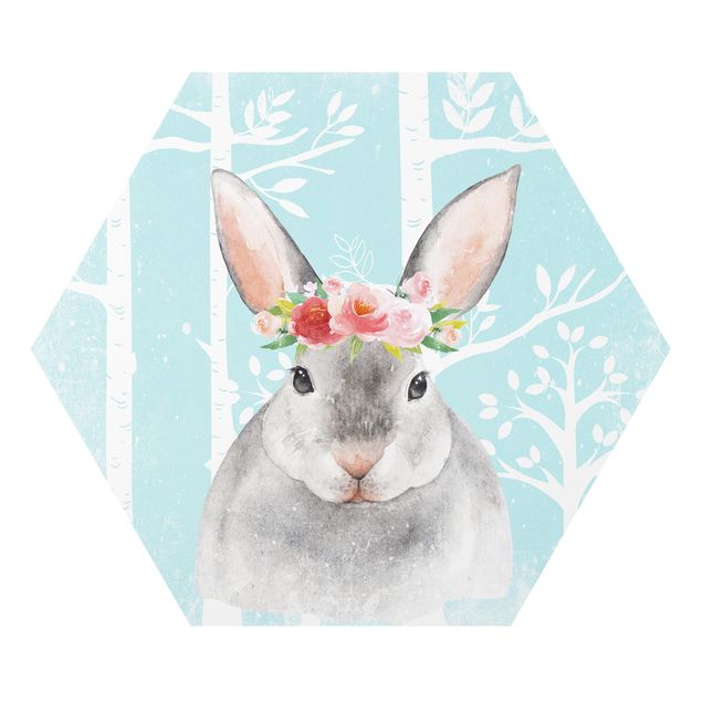 Forex Watercolor Rabbit Turquoise