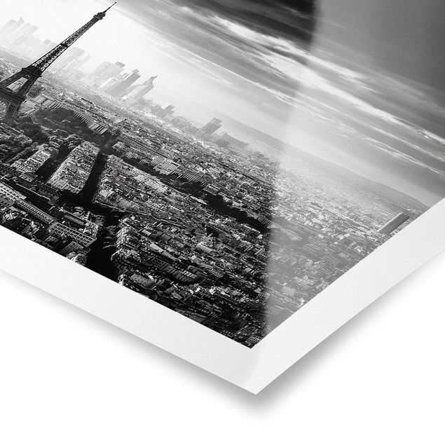 Billeder sort og hvid The Eiffel Tower From Above Black And White