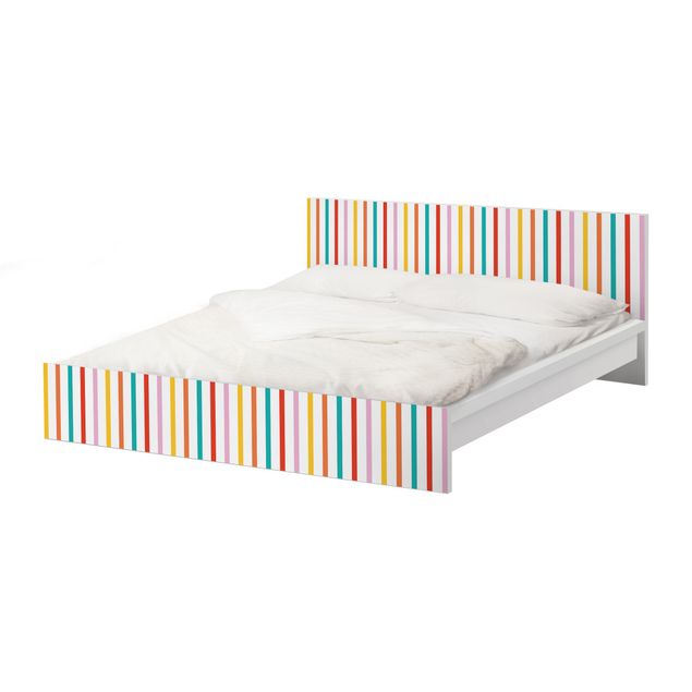 Möbelfolie für IKEA Malm Bett niedrig 180x200cm - Klebefolie No.UL750 Stripes