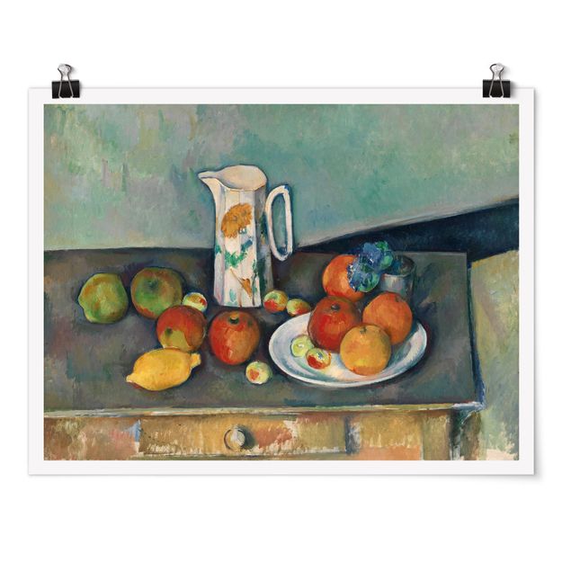 Kunst stilarter Paul Cézanne - Still Life With Milk Jug And Fruit