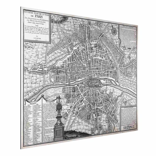 køkken dekorationer Vintage Map City Of Paris Around 1600