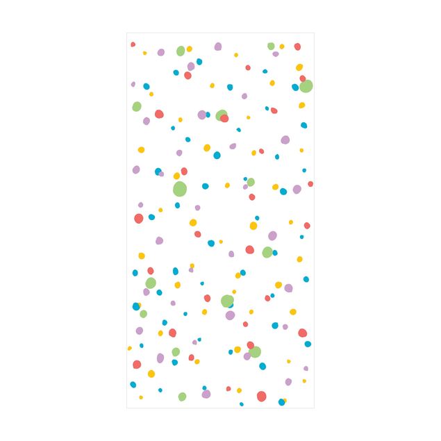 Hvidt tæppe Drawn Little Dots Colourful