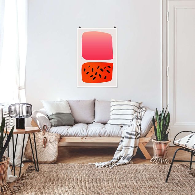 Plakater kunsttryk Abstract Shapes - Melon And Pink