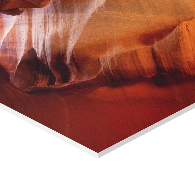 Sekskantede billeder Light Beam In Antelope Canyon