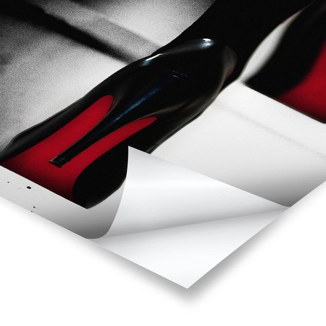 Billeder sort og hvid High Heels In Red
