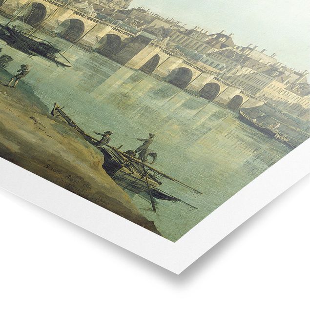 Kunst stilarter Bernardo Bellotto - View of Dresden from the Right Bank of the Elbe with Augustus Bridge