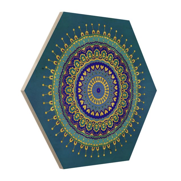Billeder mønstre Mandala Blue Gold