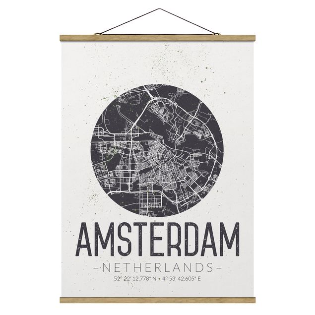 Billeder ordsprog Amsterdam City Map - Retro