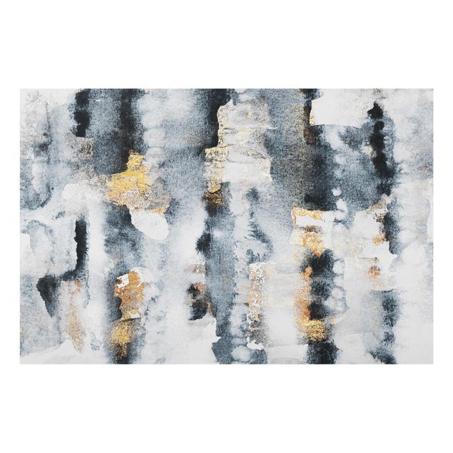Billeder Elisabeth Fredriksson Abstract Watercolor With Gold