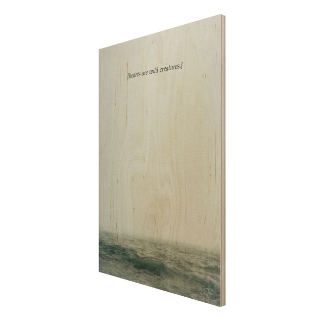 Prints på træ strande Poetic Landscapes - Hearts