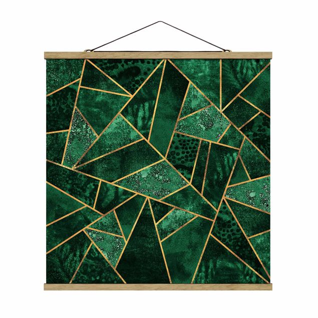 Billeder abstrakt Dark Emerald With Gold