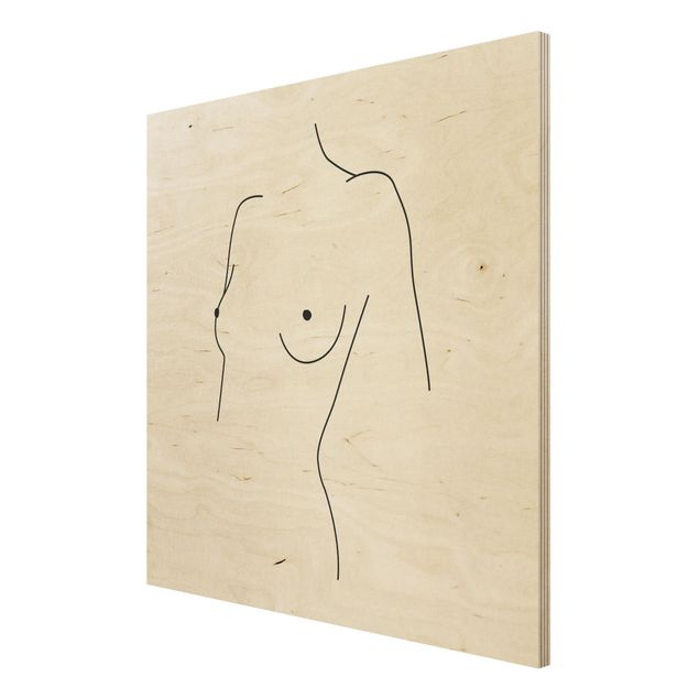 Kunst stilarter Line Art Nude Bust Woman Black And White