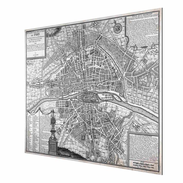 Billeder verdenskort Vintage Map City Of Paris Around 1600