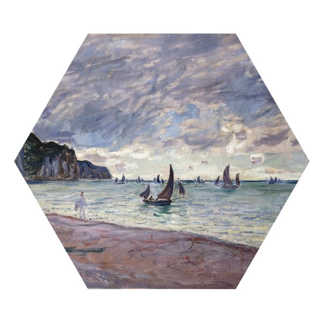 Billeder strande Claude Monet - Fishing Boats In Front Of The Beach And Cliffs Of Pourville