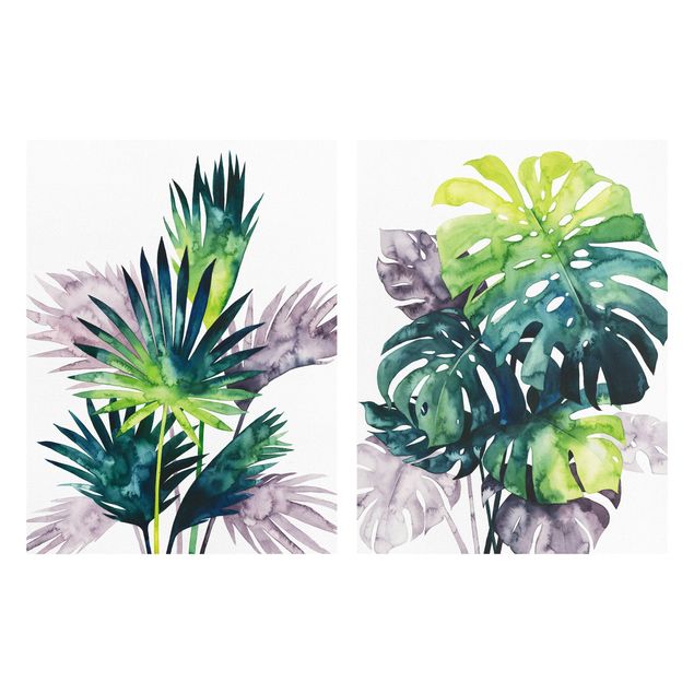 Billeder Exotic Foliage - Fan Palm And Monstera Set I