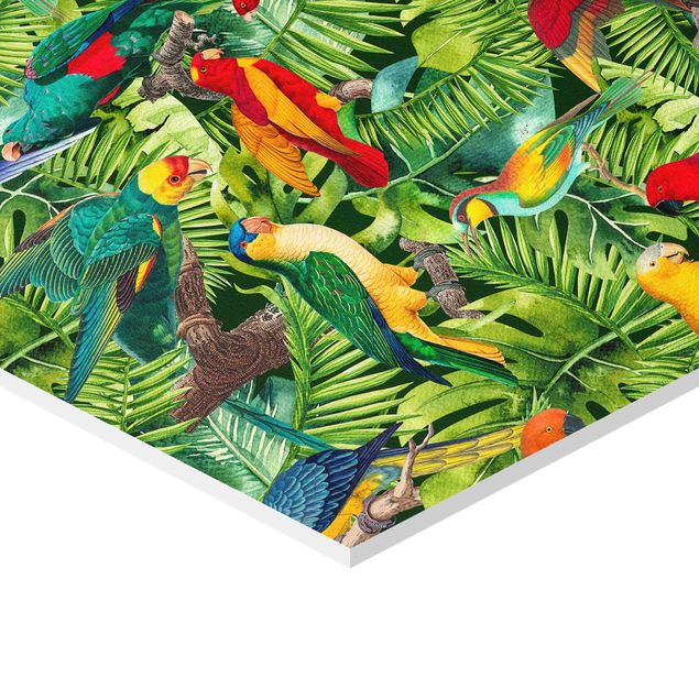 Billeder Andrea Haase Colorful Collage - Parrot In The Jungle