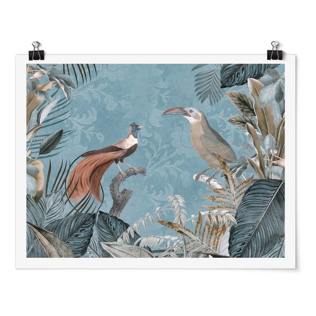 Plakater kunsttryk Vintage Collage - Birds Of Paradise