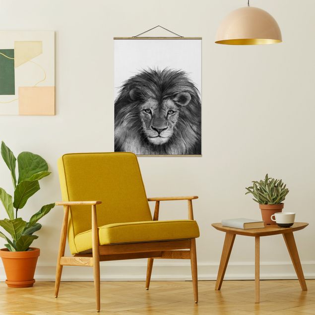 Billeder lions Illustration Lion Monochrome Painting