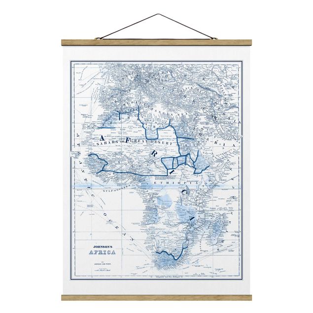 Billeder Afrika Map In Blue Tones - Africa