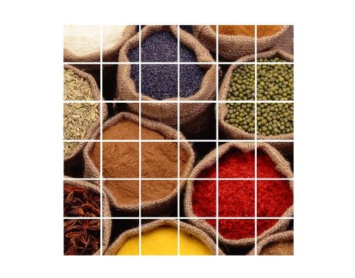 Flise klistermærker farvet Colourful Spices