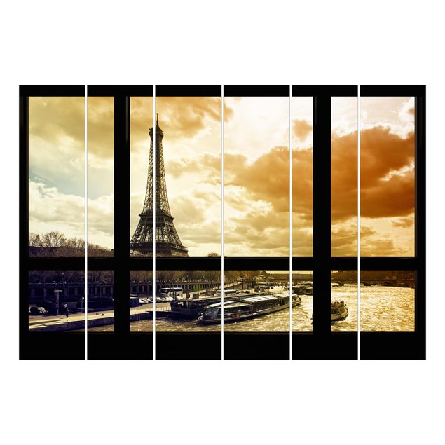 Panelgardiner Window view - Paris Eiffel Tower sunset