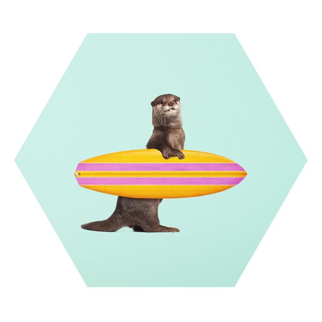 Billeder moderne Otter With Surfboard