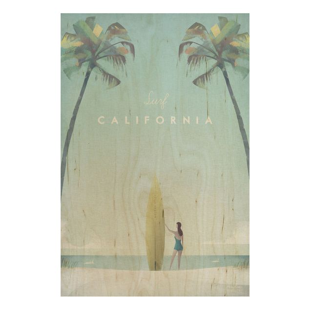 Prints på træ landskaber Travel Poster - California