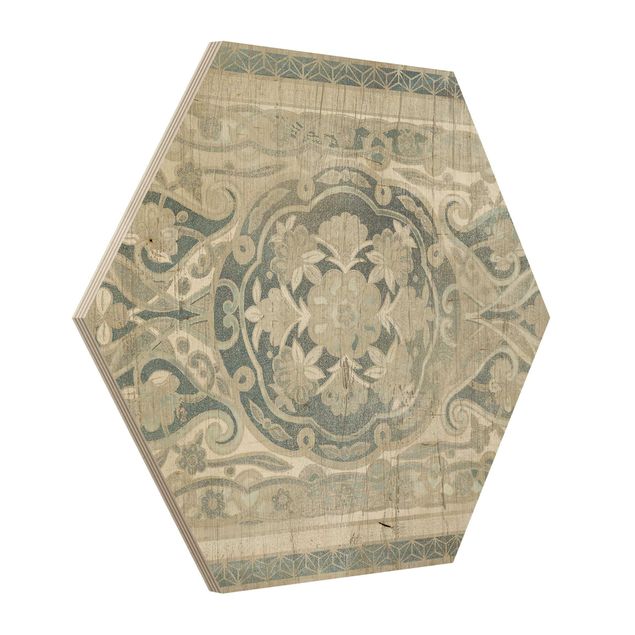 Sekskantede billeder Wood Panels Persian Vintage IV