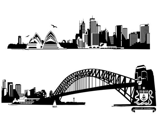 Wallstickers navne på byer No.FB50 Sydney Skyline XXL