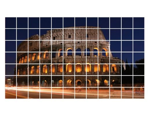 Flise klistermærker Colosseum in Rome at night
