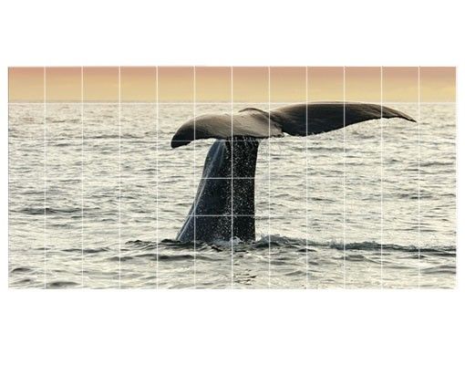 Flise klistermærker Diving Whale