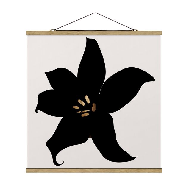 Billeder blomster Graphical Plant World - Orchid Black And Gold