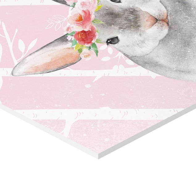 Billeder Watercolor Bunny Pink