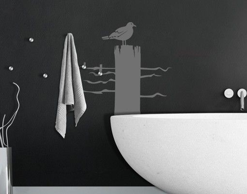 Wallstickers fugle No.IS24 Lonesome Seagull