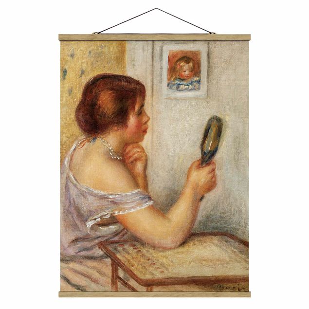 Billeder kunsttryk Auguste Renoir - Gabrielle holding a Mirror or Marie Dupuis holding a Mirror with a Portrait of Coco