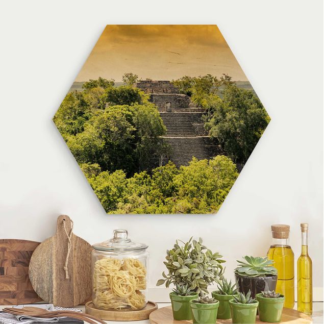 Prints på træ landskaber Pyramid of Calakmul